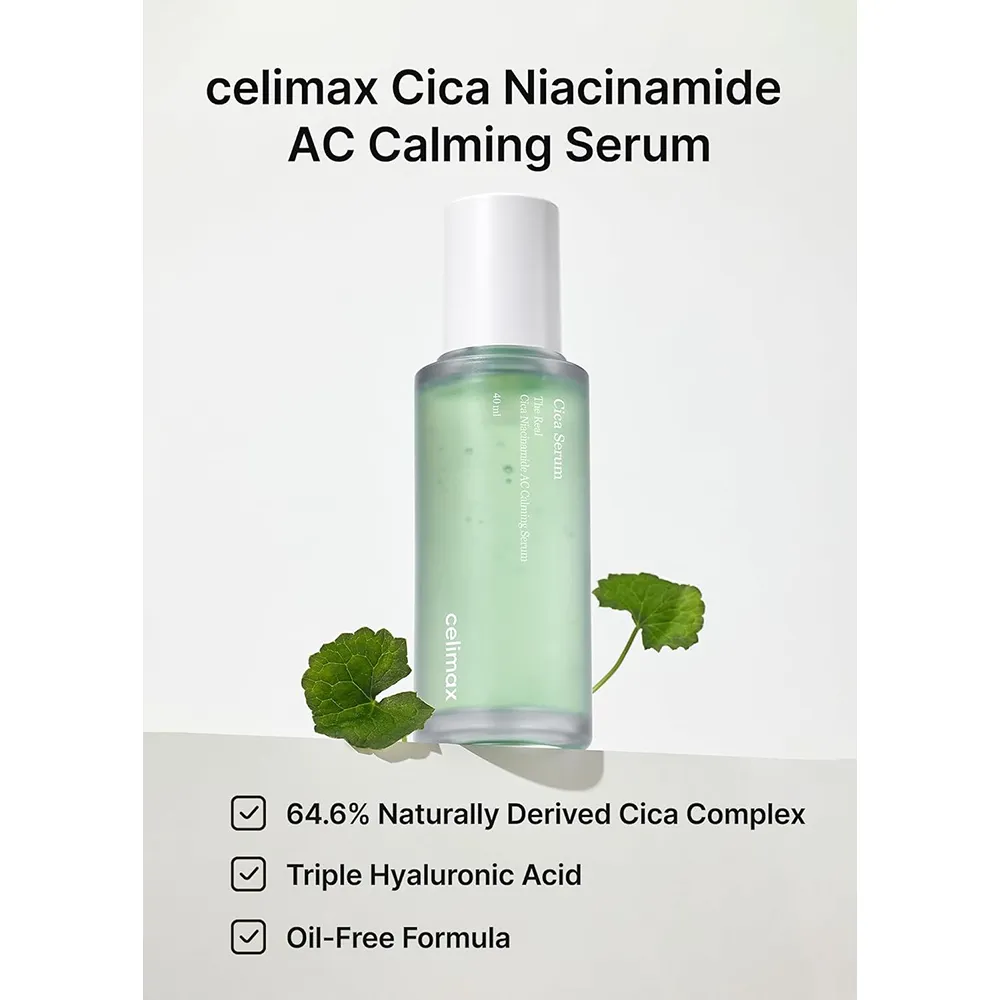 سرم تسکین دهنده سیکا سلیمکس Celimax The Real Cica Niacinamide AC Calming Serum.