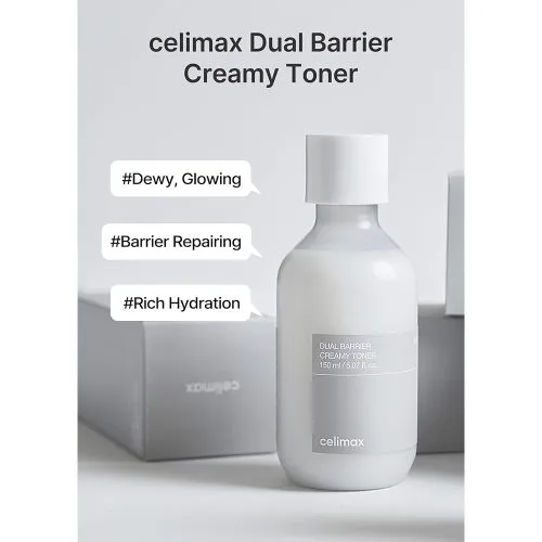 تونر کرمی بریر سلیمکس ترمیم و تقویت کننده سد دفاعی پوست Celimax Dual Barrier Creamy Toner 500x500
