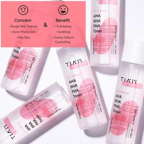 تونر ضد جوش و لایه بردار تیام TIAM AC Fighting AHA BHA PHA Toner