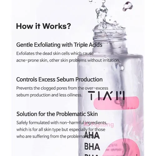 تونر ضد جوش و لایه بردار تیام TIAM AC Fighting AHA BHA PHA Toner