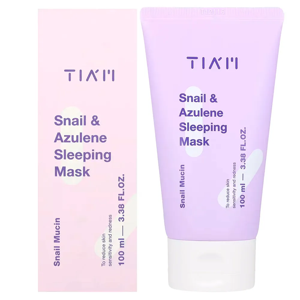اسک خواب ترمیم کننده و جوانساز حلزون و آزولن تیام TIAM Snail Azulene Sleeping Mask اسک خواب ترمیم کننده و جوانساز حلزون و آزولن تیام TIAM Snail Azulene Sleeping Mask