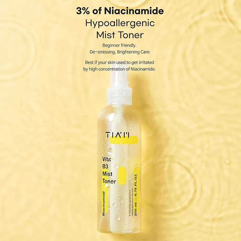 یست تونر ضد لک و روشن کننده نیاسینامید تیام TIAM Vita B3 Mist Toner