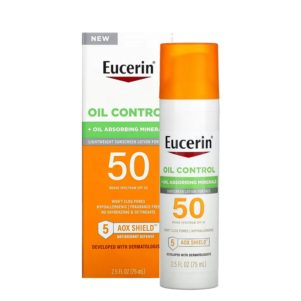 لوسیون ضد آفتاب کنترل کننده چربی صورت اوسرین Eucerin Sun Oil Control SPF 50 Face Sunscreen Lotion لوسیون ضد آفتاب کنترل کننده چربی صورت اوسرین Eucerin Sun Oil Control SPF 50 Face Sunscreen Lotion