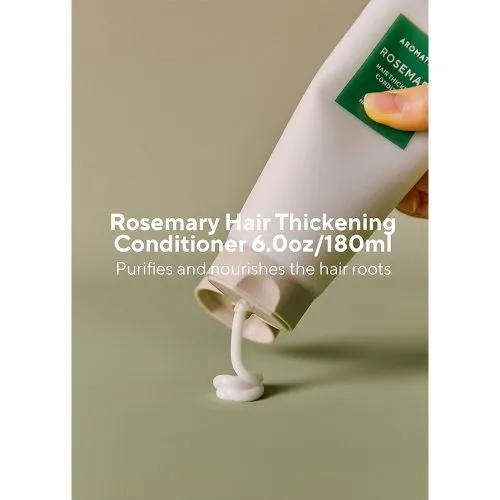 جزئیات پیوست نرم کننده رزماری آروماتیکا ضد ریزش حجم دهنده، تقویت ساقه و ریشه مو Aromatica Rosemary Hair Thickening Conditioner