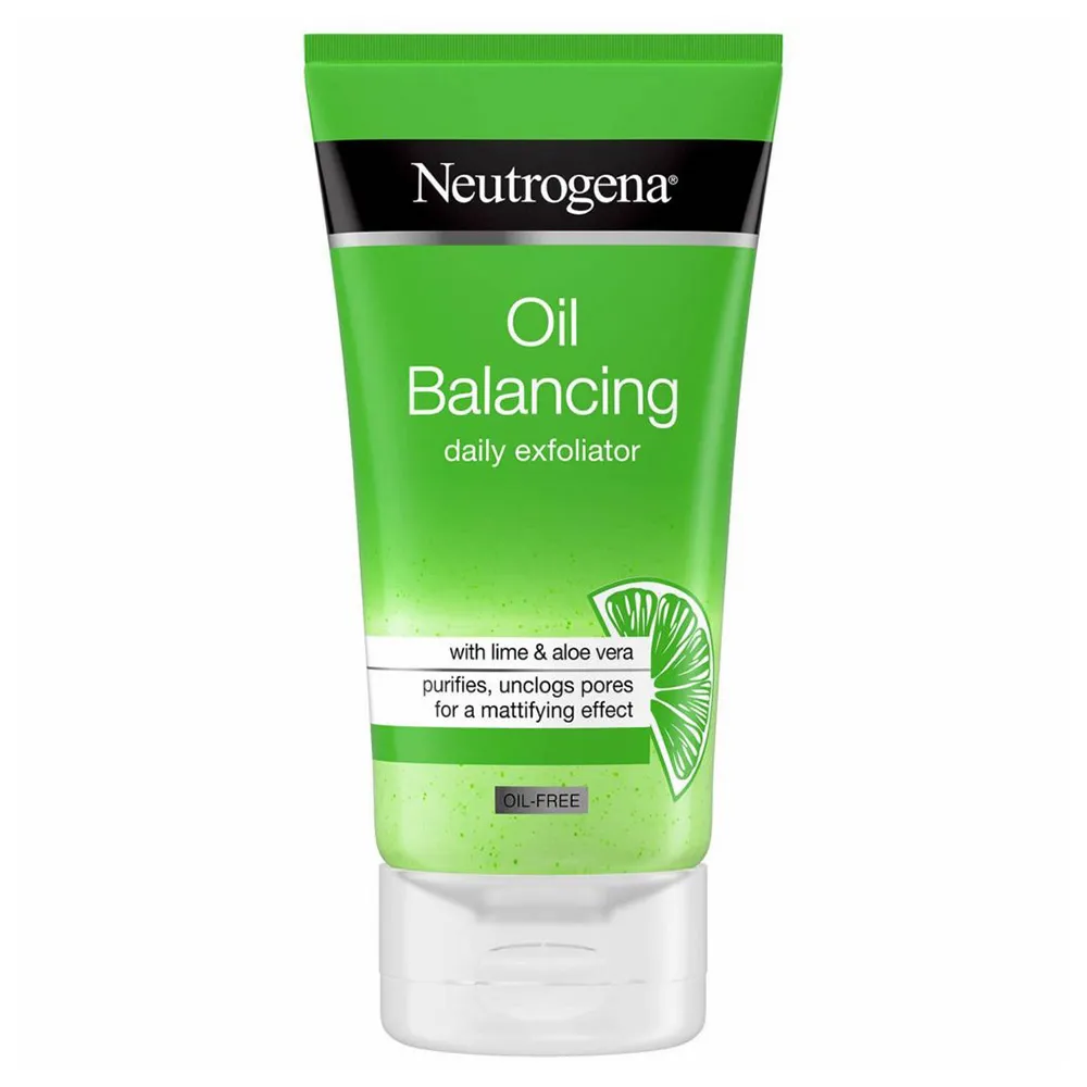 اسکراب لایه بردار و کنترل چربی اویل بالانسینگ نوتروژینا نوتروژینا Neutrogena Oil Balancing daily exfoliator with lime Aloe Vera 150ml اسکراب لایه بردار و کنترل چربی اویل بالانسینگ نوتروژینا نوتروژینا Neutrogena Oil Balancing daily exfoliator with lime Aloe Vera 150ml
