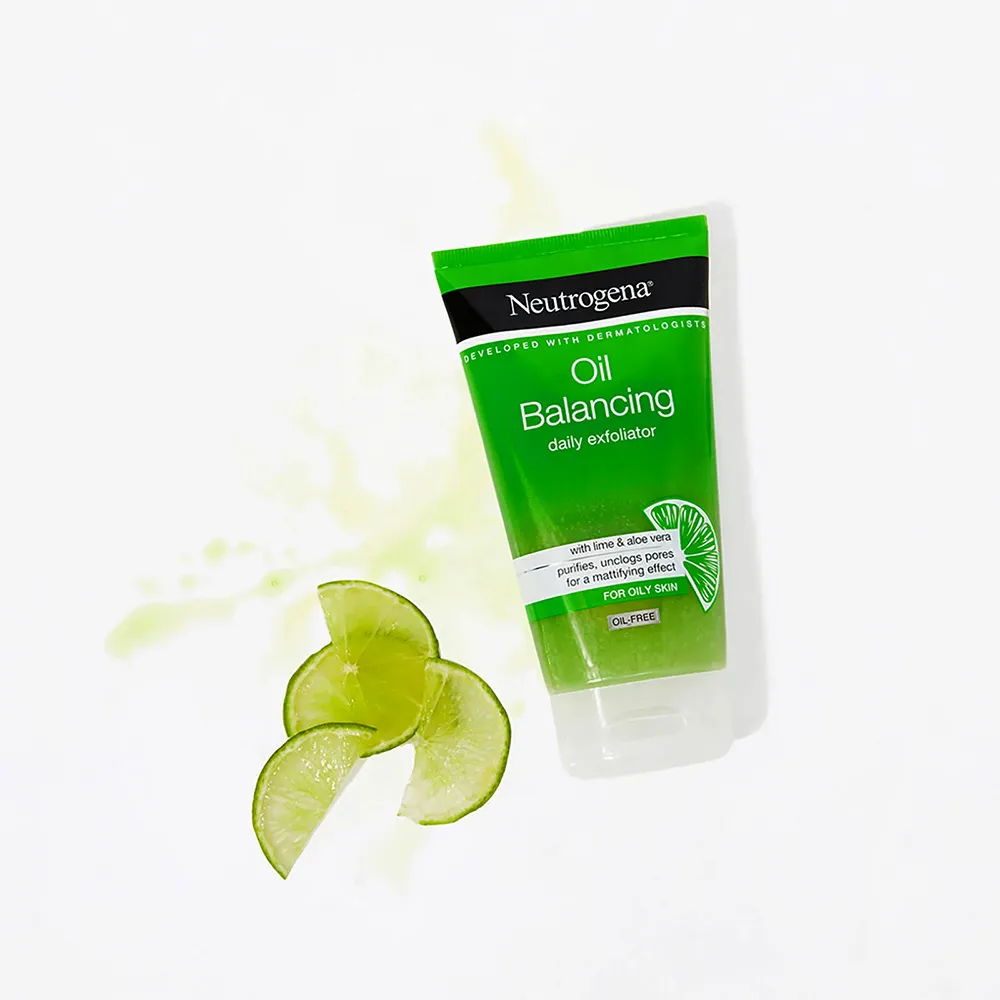 اسکراب لایه بردار و کنترل چربی اویل بالانسینگ نوتروژینا نوتروژینا Neutrogena Oil Balancing daily exfoliator with lime Aloe Vera 150ml