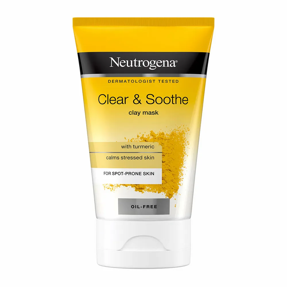 ماسک صورت خاک رس و زردچوبه پاک کننده و تسکین دهنده نیتروژنا نوتروژینا Neutrogena Clear Soothe Clay Mask 50ml