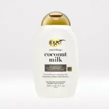 شامپو مغذی شیر نارگیل بدون سولفات او جی ایکس OGX Nourishing Coconut Milk Shampoo برای آبرسانی و ترمیم موهای خشک آسیب‌دیده با فناوری LipiPro Shield