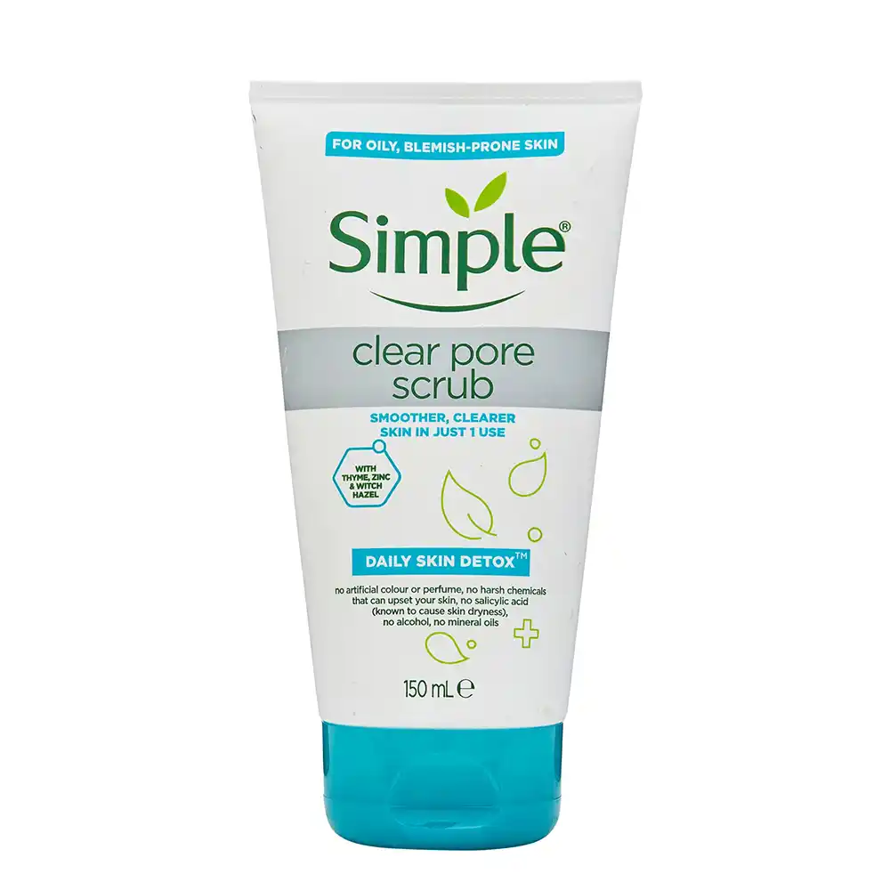 اسکراب-پاک-کننده-منافذ-پوست-چرب-سیمپل-Simple-Clear-Pore-Scrub-Daily-Skin-Detox-150ml