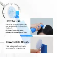 تونیک اسکالپ ضد شوره و خارش سی‌پوری Seapuri Scalpy Bubble Tonic کره‌ای با سالیسیلیک اسید و منتول برای کاهش ریزش مو و تقویت ریشه با برس سیلیکونی