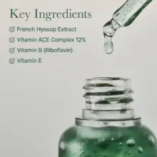 سرم تسکین دهنده و روشن کننده زوفا مقدس آرنسیا Arencia Hyssop Glow Serum | نیاسینامید ۱۰٪، Vitamin ACE و درخشان‌کننده پوست