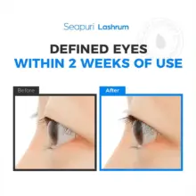 سرم تقویت مژه سی‌پوری Seapuri Lashrum Eyelash Enhancing Serum کره‌ای با کافئین، پپتید و بیوتین و برس دوکاره برای رشد و تقویت مژه