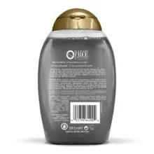 شامپو پاک‌کننده و دتاکس زغال اکتیو او جی ایکس OGX Purifying Charcoal Detox Shampoo با زغال نارگیل و خاک رس کائولن برای حذف رسوبات محصولات استایلینگ و آلودگی بدون سولفات
