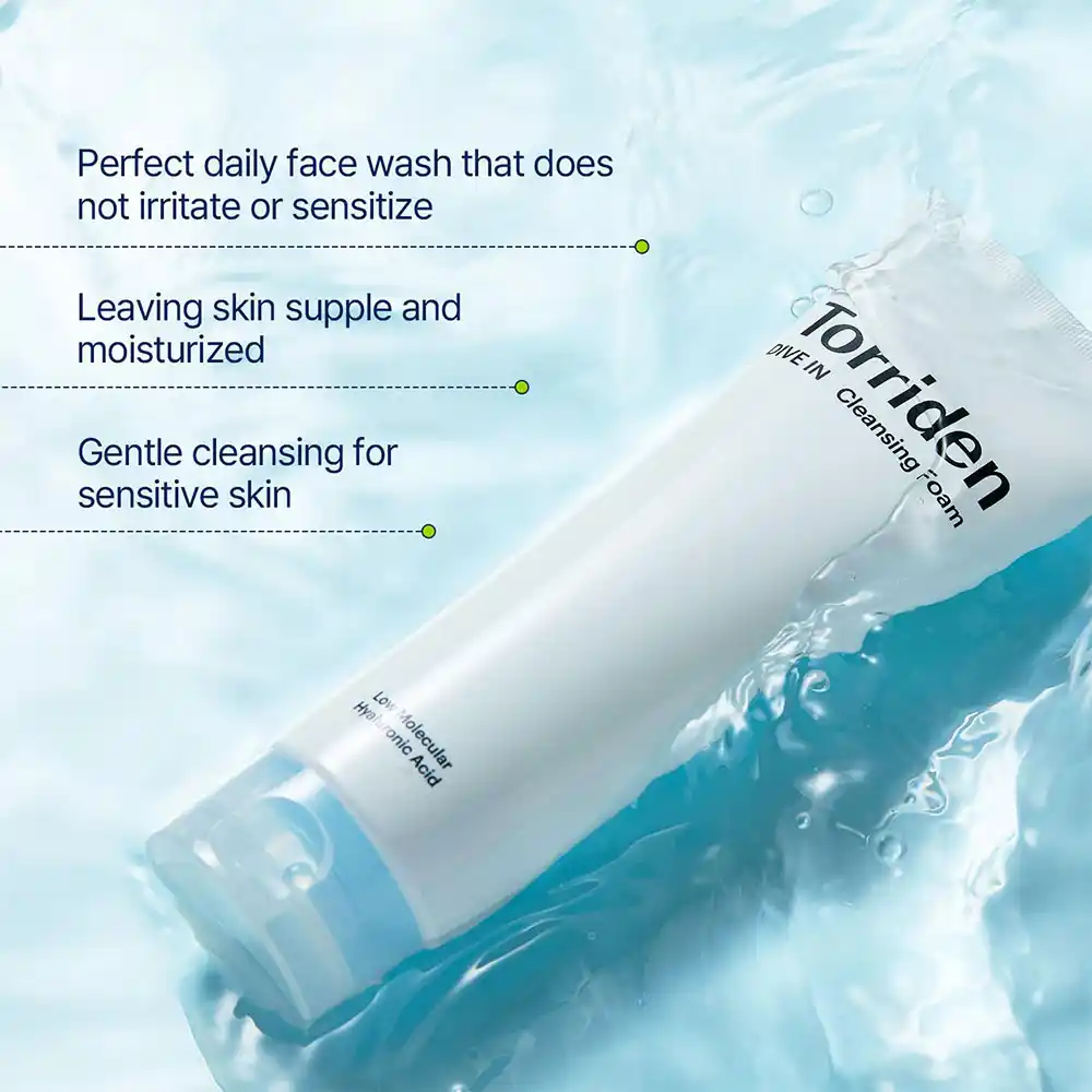 فوم-شستشوی-مرطوب-کننده-هیالورونیک-اسید-توریدن-Torriden-Dive-In-Low-Molecular-Hyaluronic-Acid-Cleansing-Foam-