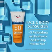 وسیون-ضدآفتاب-و-آبرسان-اوسرین-Eucerin-Advanced-Hydration-Hyaluronic-Acid-Humectants-SPF50-AOX-Shield-Sunscreen-Lotion