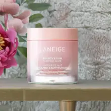 ماسک خواب ضد چروک و جوانساز کلاژن لانیژ Laneige Bouncy & Firm Sleeping Mask با کمپلکس گل صد تومانی و کلاژن برای سفت‌کنندگی و آبرسانی پوست