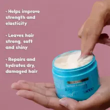 ماسک مو آرگان مراکشی او جی ایکس OGX Extra Strength Hydrate Repair Argan Oil of Morocco Hair Mask برای ترمیم و آبرسانی عمیق موهای آسیب‌دیده و خشک با پروتئین ابریشم