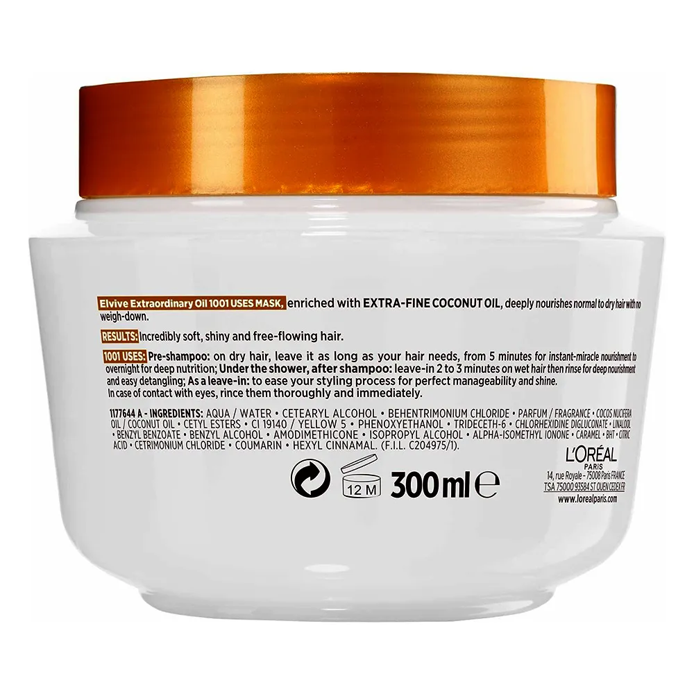 ماسک-موی-لورال-حاوی-عصاره-نارگیل-Loreal-Elseve-Extraordinary-Oil-Coconut-Hair-Mask-300ml