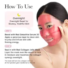 ماسک ژلی کلاژن قرمز آرنسیا Arencia Red Collagen Jello Mask 4ea | آبرسان، ضد چروک و تقویت‌کننده سد دفاعی پوست