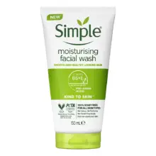 ژل شستشوی مرطوب‌کننده صورت سیمپل Simple Kind to Skin Moisturising Facial Wash پاکسازی ملایم پوست خشک 150 میلی‌لیتر