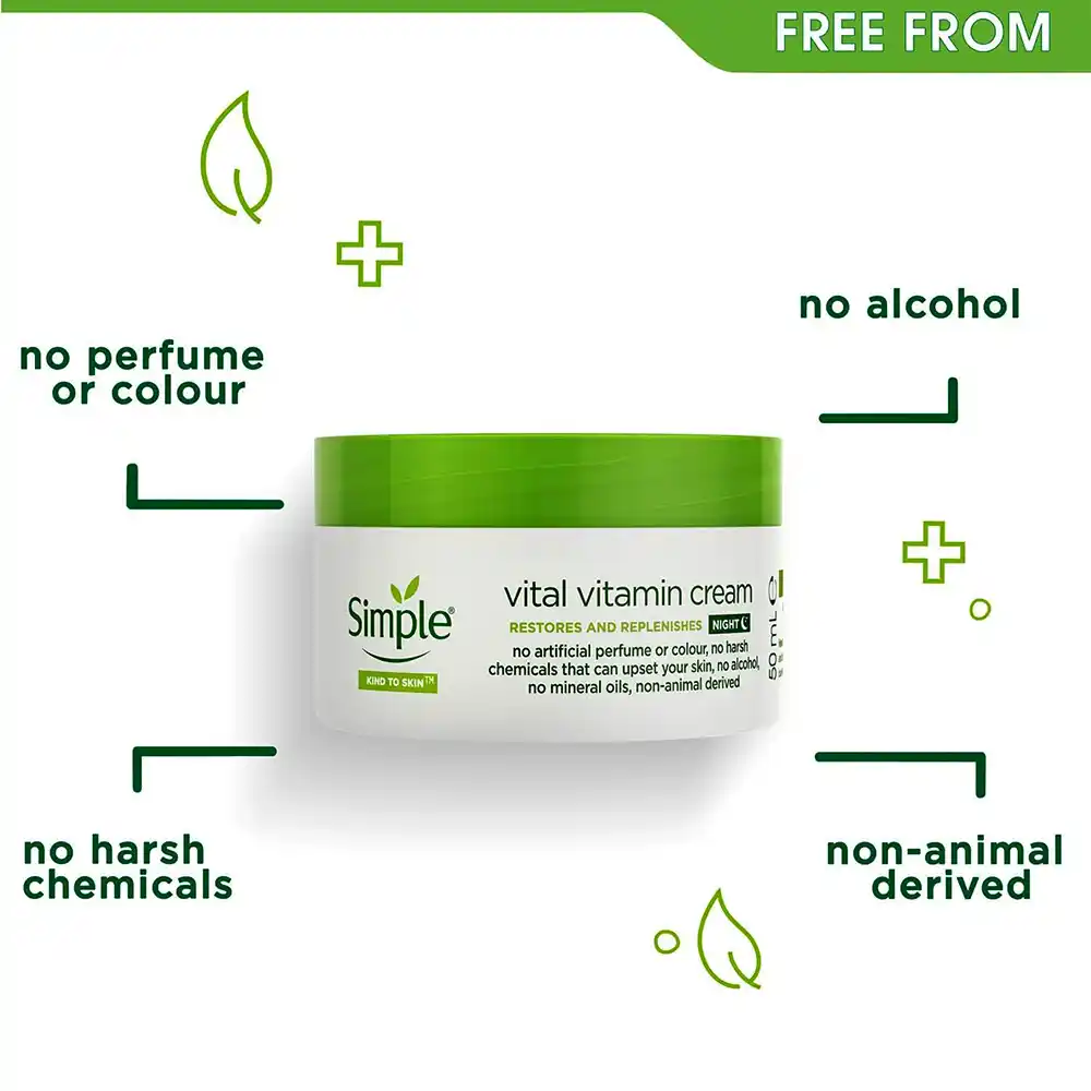 کرم-شب-ویتال-ویتامین-سیمپل-Simple-Vital-Vitamin-Cream-50ml