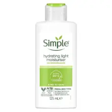 کرم مرطوب کننده و آبرسان لایت سیمپل Simple Kind To Skin Hydrating Light Moisturiser با گلیسیرین و روغن گل گاوزبان برای آبرسانی سبک پوست حساس 125 میلی‌لیتر