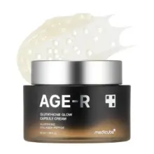 کرم کپسولی جوانساز و روشن‌کننده گلوتاتیون مدی کیوب اصل مدل Medicube AGE-R Glutathione Glow Capsule Cream، کرم کره‌ای حاوی کپسول‌های گلوتاتیون، پپتید کلاژن و ترکیبات آبرسان برای کمک به شفافیت